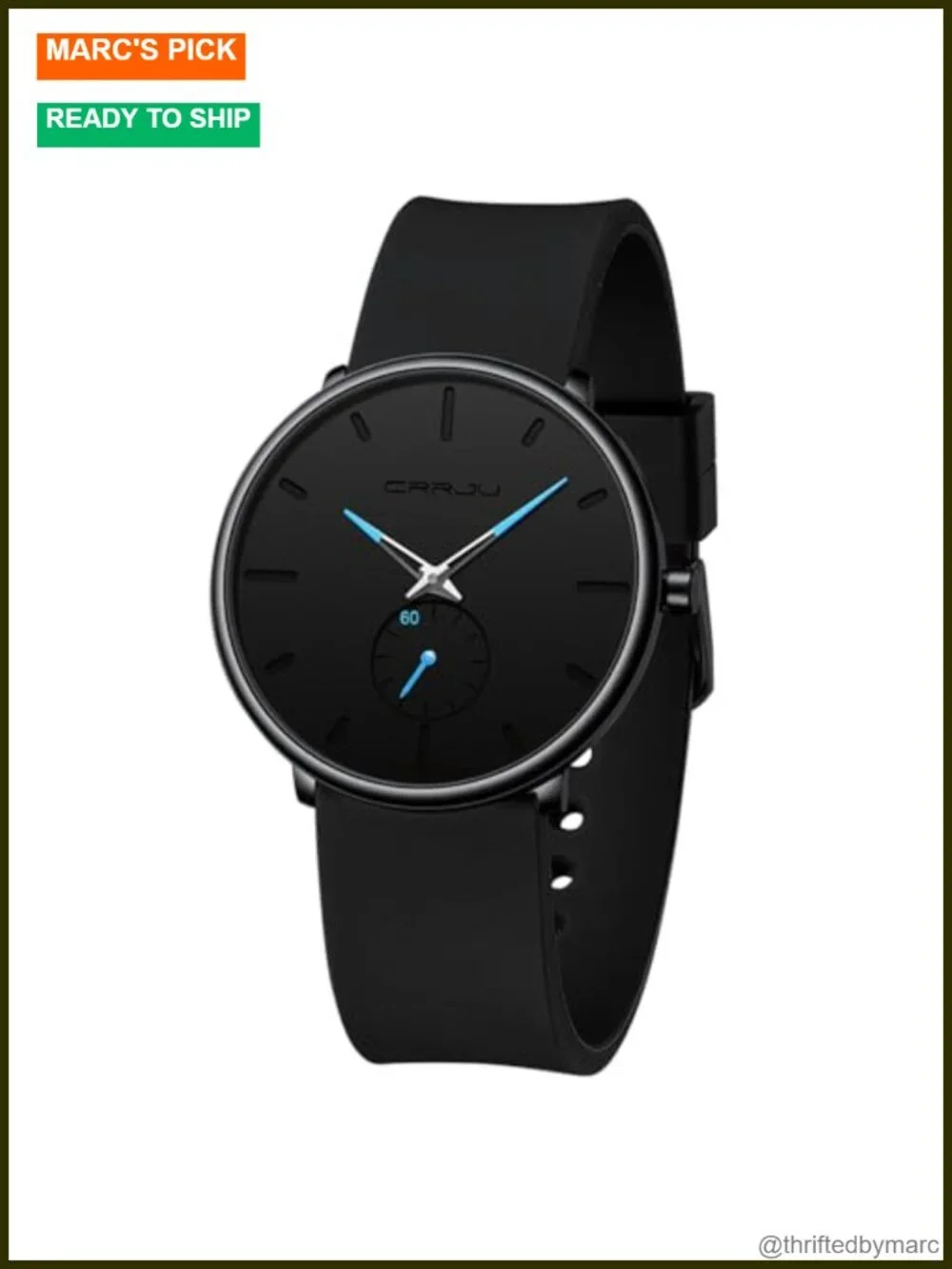 Ultra Thin Quartz Wristwatch with Silicone Band, Water Resistant, Unisex